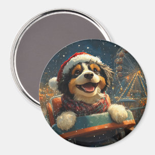 Aimant Montagnes Russes De Noël Pour Bernedoodle 