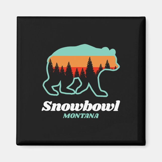 Aimant Montana Snowbowl Ski Snowboarding Ours  (Devant)