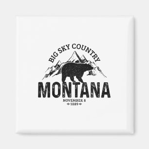 Aimant Montana Usa Vintage Ours Brun Amérique Souvenir