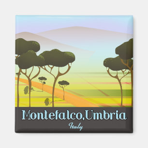 Aimant Montefalco, Ombrie Italie affiche de voyage