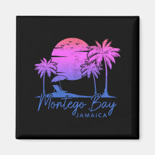 Aimant Montego Bay Jamaïque Coucher de soleil vintage sur