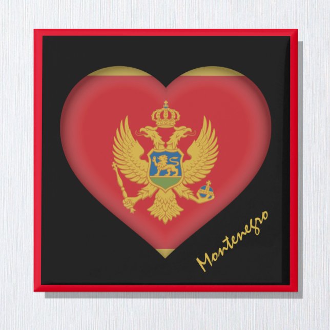 Aimant Monténégro drapeau & Coeur, Monténégro vacances /s (Créateur téléchargé)