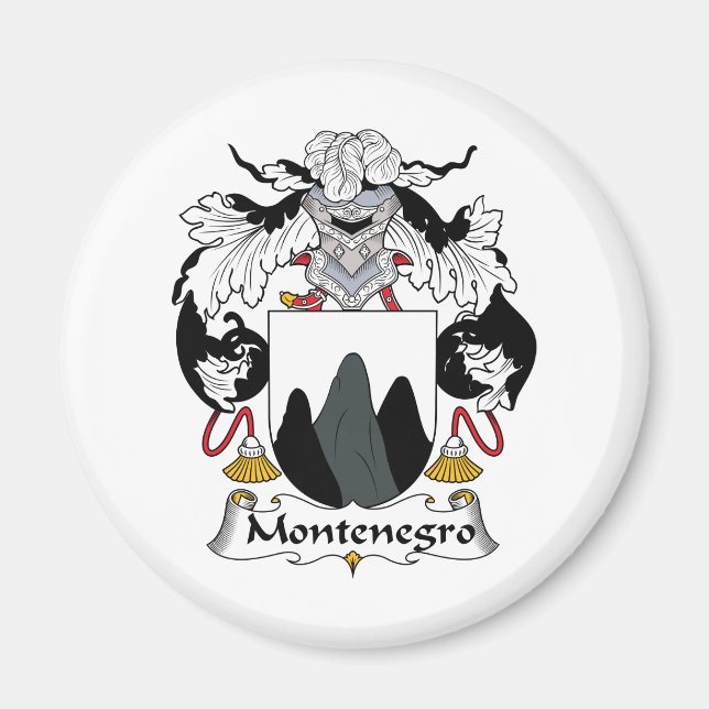 Aimant Monténégro Famille Crest (Devant)