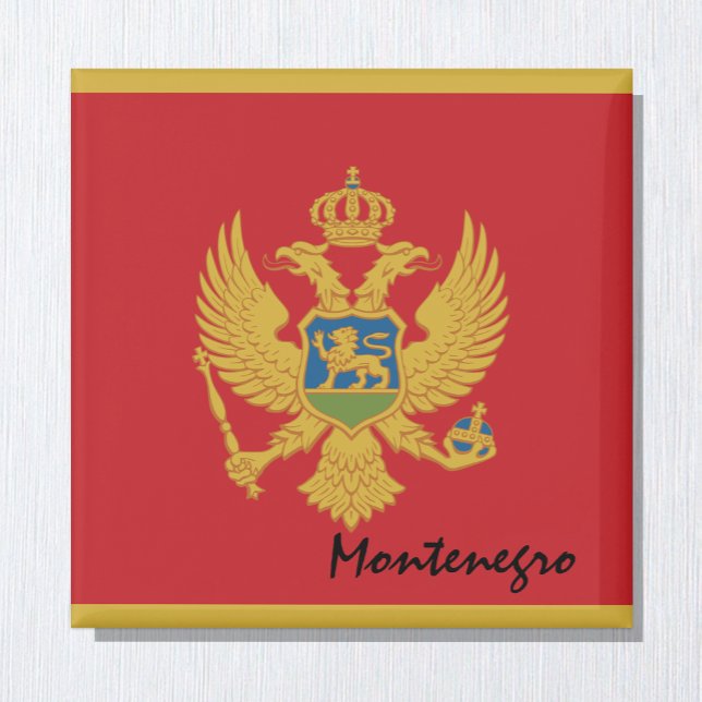 Aimant Montenegro flag & Meditarean holiday/sports fans (Créateur téléchargé)