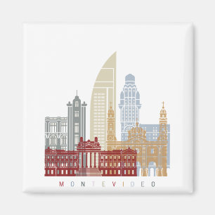 Aimant Montevideo skyline poster