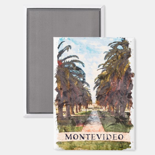 Aimant Montevideo Uruguay Amérique du Sud Voyage (Recto/Verso)