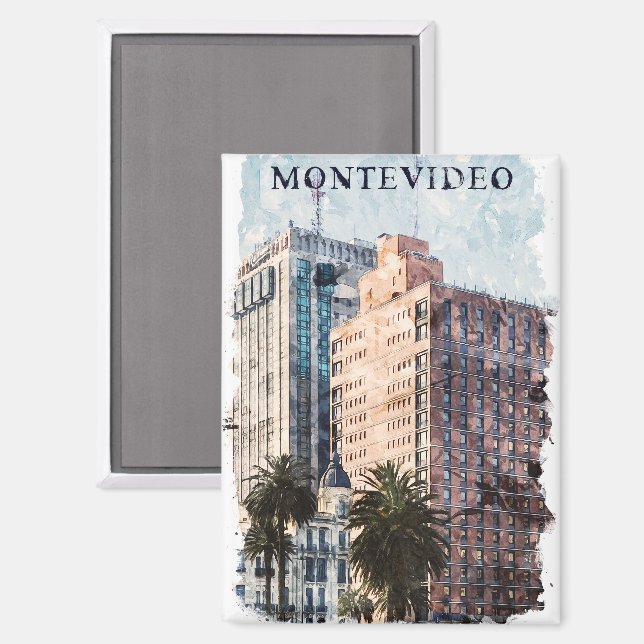 Aimant Montevideo Uruguay Vintage voyage (Recto/Verso)