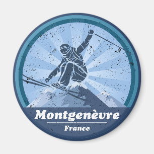 Aimant Montgenèvre Station de ski - Skieur