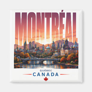 Aimant 🍂 Montréal Moderne Ciel Urbain Style de Ville 🍂