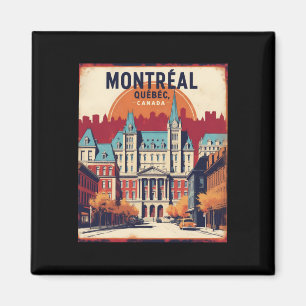 Aimant Montréal Québec Canada 1950 Vintage voyage Touris