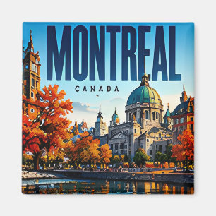 Aimant 🍁 Montréal Skyline Moderne Style Urbain 🍁