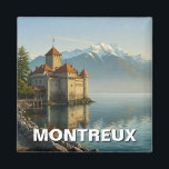 Aimant Montreux Suisse Château de Chillon<br><div class="desc">Montreux, nichée sur les rives du lac Léman en Suisse, est une ville pittoresque réputée pour sa beauté naturelle, son dynamisme culturel et son charme historique. Entouré par les majestueuses Alpes et les vignobles vallonnés, Montreux offre des vues à couper le souffle et une ambiance tranquille qui attire les visiteurs...</div>