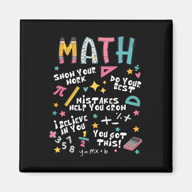 Aimant Montrez Votre Travail Drôle Prof De Maths Premier  (Devant)