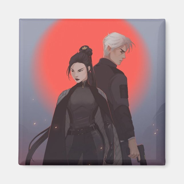 Aimant Monty & Strong - Mona Finden art - Simon & Michiko (Devant)