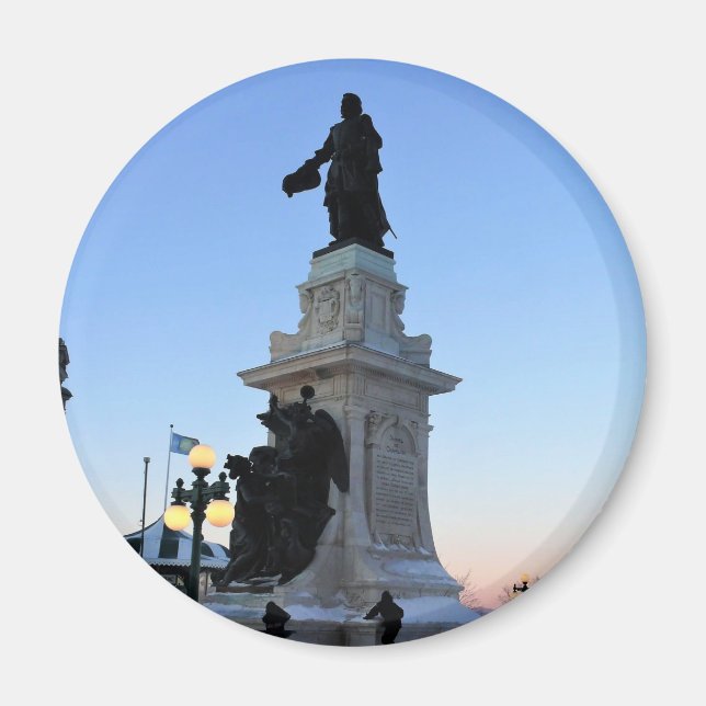 Aimant Monument à Samuel De Champlain, Québec, Canada (Devant)