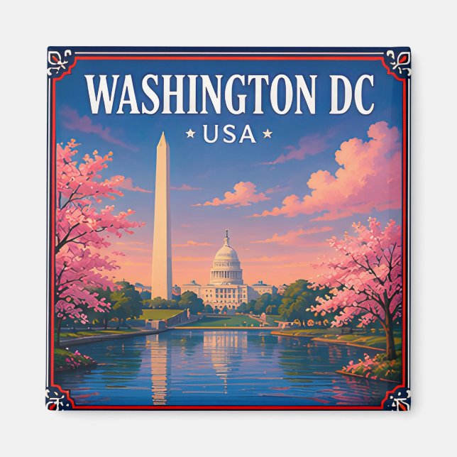 Aimant 🏛️ Monument de Washington DC Mémoire de la capita (Devant)