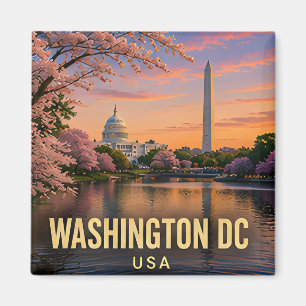 Aimant Monument des cerisiers en fleurs de Washington DC 