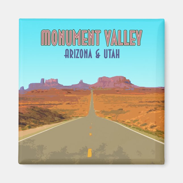 Aimant Monument Valley Arizona Utah Vintage (Devant)