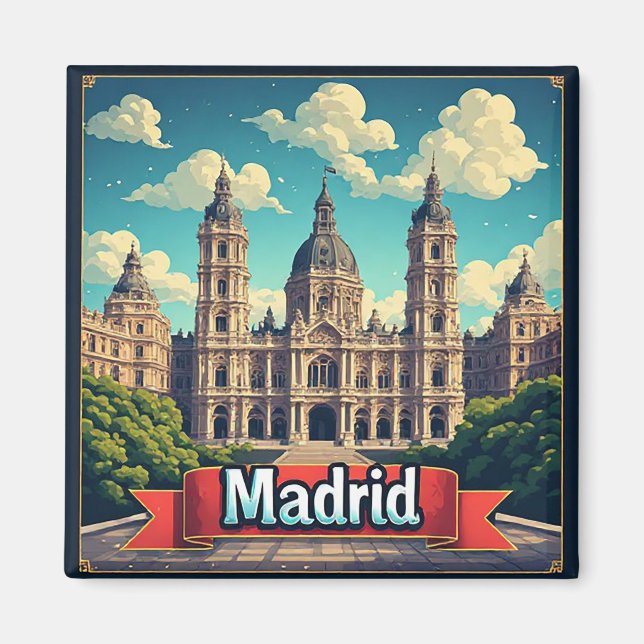 Aimant 🧲 Monuments de Madrid Souvenir de voyage Espagne  (Devant)