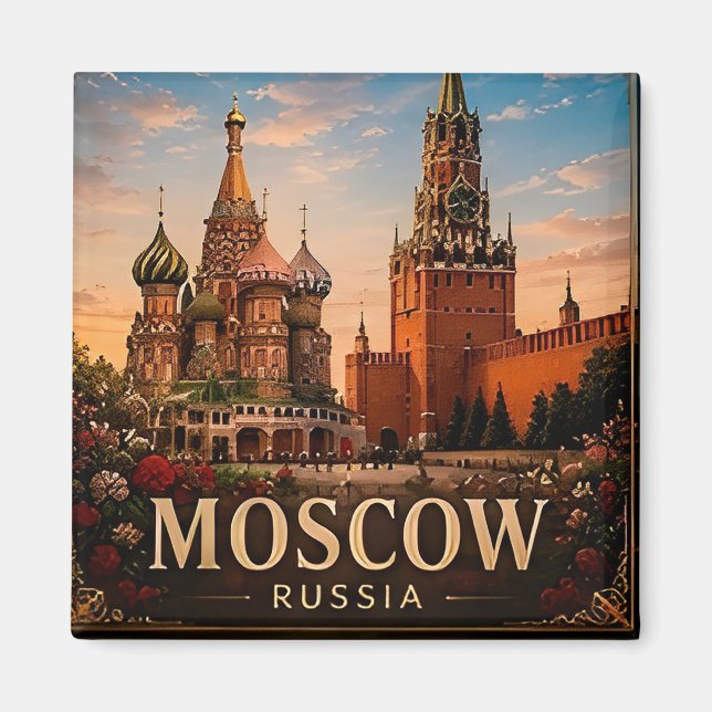 Aimant 🧲 Monuments de Moscou Voyage Souvenir Russie 🇷🇺 (Devant)