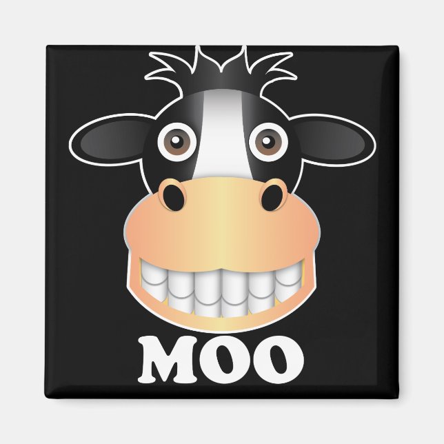 Aimant Moo -  d'aimant Carré de 2 pouces (Devant)