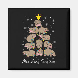 Aimant Moo Deng Christmas Tree Funny Mignonne Ba