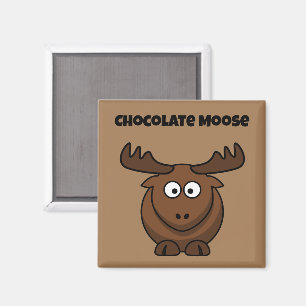 Aimant Moose au Chocolat Mignon, Dessin Animé de Dessert