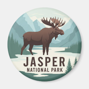 Aimant Moose in Jasper Parc national du Canada Voyage au