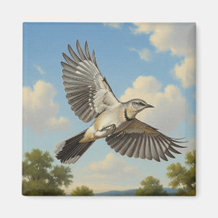 Aimant Moqueur polyglotte en vol