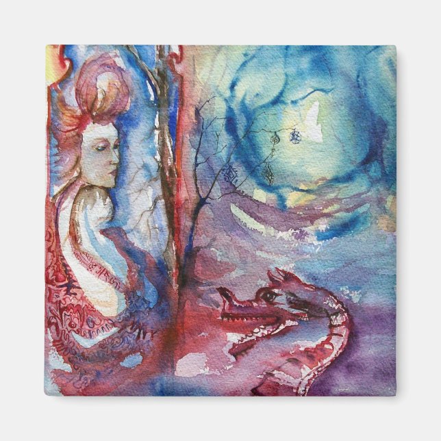 Aimant MORGANA / Magie et mystère, Imaginaire bleu rose (Devant)