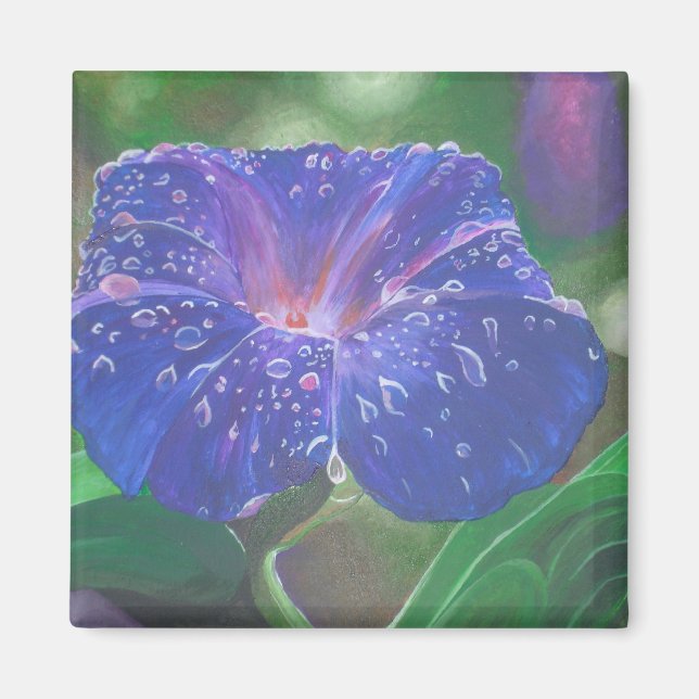 Aimant Morning Glory (Ipomoea Purpurea) Petals et Dew Dr. (Devant)