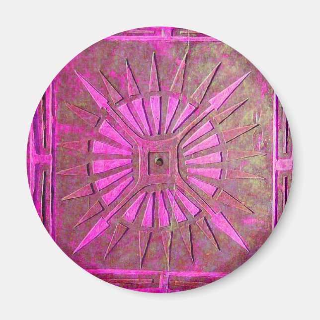 Aimant MORNING STAR Pink,Fuchsia Black, Monogram (Devant)
