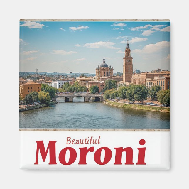 Aimant Moroni Comores île Voyage Souvenir 🌴 (Devant)