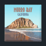 Aimant Morro Bay Rock California Vintage<br><div class="desc">Affichez l'océan Pacifique et le Morro Rock,  un bleu céramique,  à Morro Bay,  sur la côte centrale de Californie,  aux États-Unis,  dans votre maison,  comme souvenir de l'un des plus grands sites d'Amérique!</div>