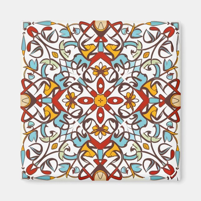 Aimant mosaïque andalouse (Devant)