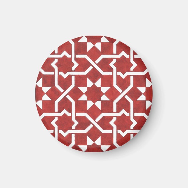 Aimant Mosaïque andalouse rouge SEVILLE (Devant)