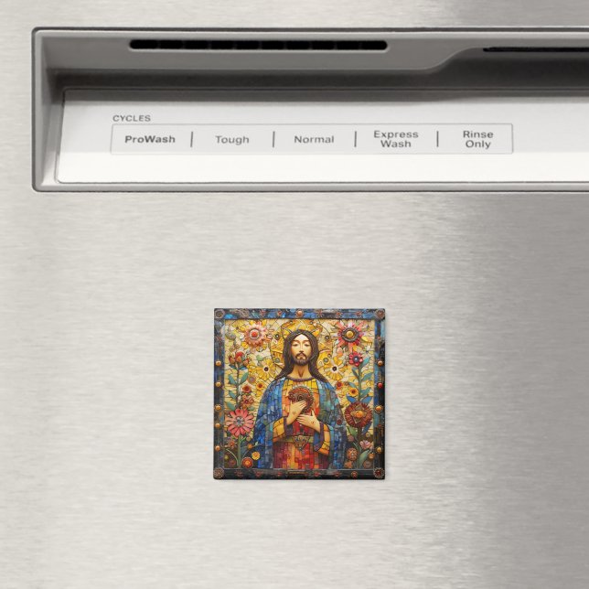 Aimant Mosaïque colorée Jésus-Christ (In Situ (Lave-vaisselle))