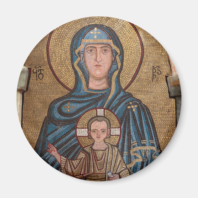 Aimant Mosaïque de la Vierge Marie et Jésus (Devant)