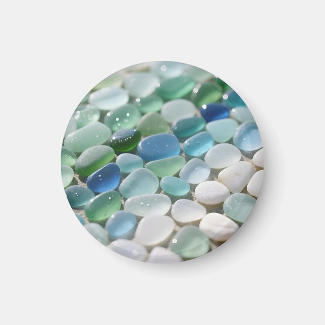 Aimant Mosaïque de verre de mer Océan Bleus Tranquille (Devant)