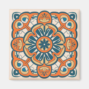 Aimant mosaïque orange