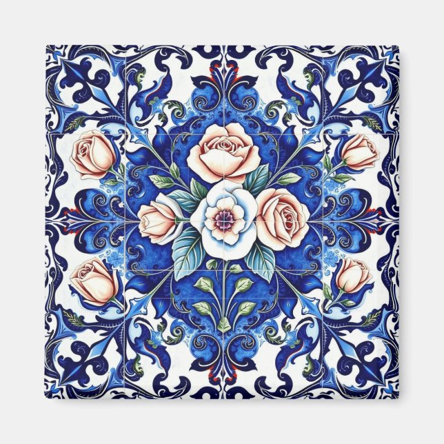 aimant mosaïque rose royale (Devant)