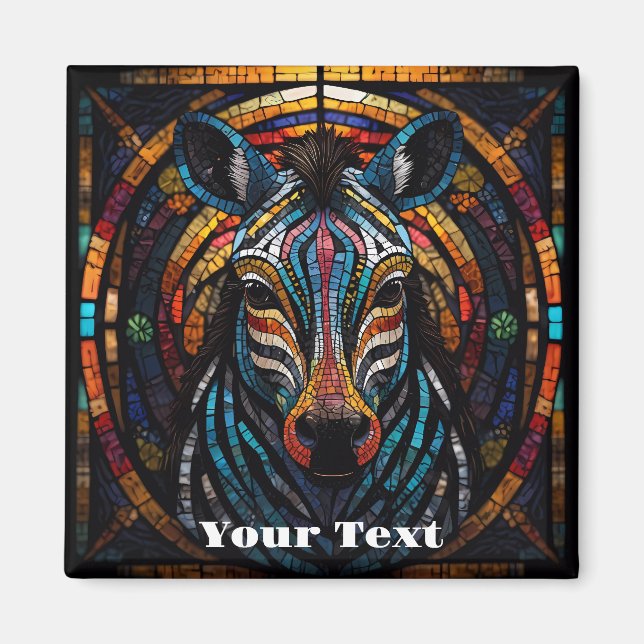 Aimant Mosaïque vibrante Zèbre (Devant)