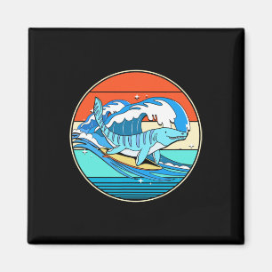 Aimant Mosasaure surfant Dino Rétro Dinosaure aquatique