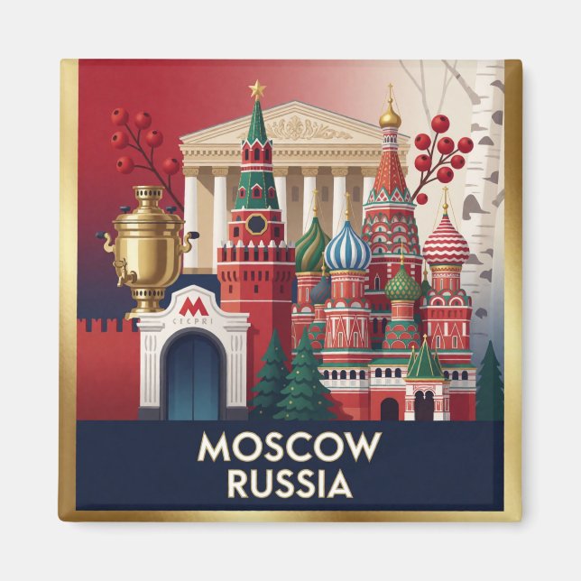 Aimant Moscou Kremlin Monument de Voyage (Devant)