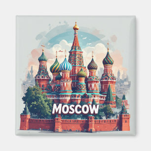Aimant Moscou Russie Cadeau d'héritage de ville pour voya