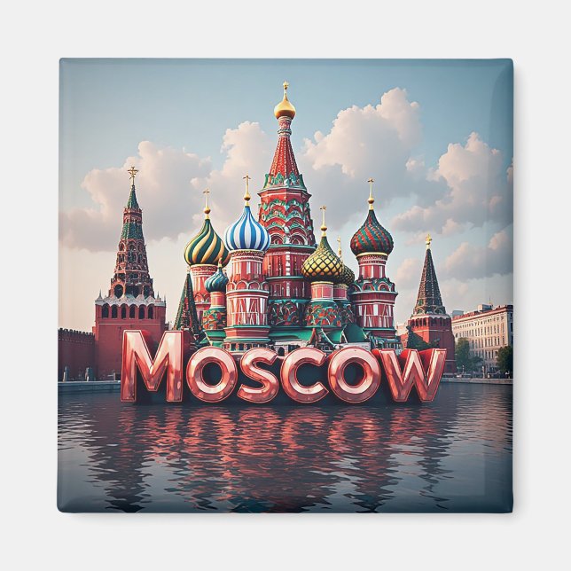 Aimant 🧲 Moscou Russie Mémoire de Vacances 🇷🇺 (Devant)