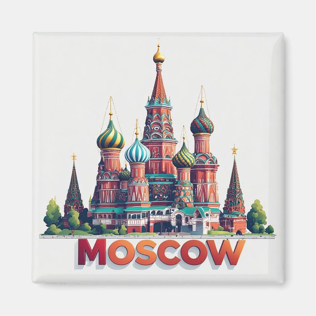 Aimant 🧲 Moscou Russie Séjour Rappel 🇷🇺 (Devant)