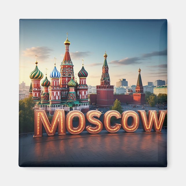 Aimant 🧲 Moscou Russie Voyage Mémoire 🇷🇺 (Devant)