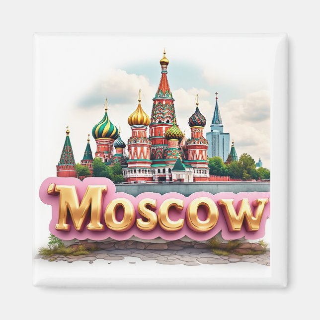 Aimant 🧲 Moscou Russie Voyage Souvenir Mémoire 🇷🇺 (Devant)