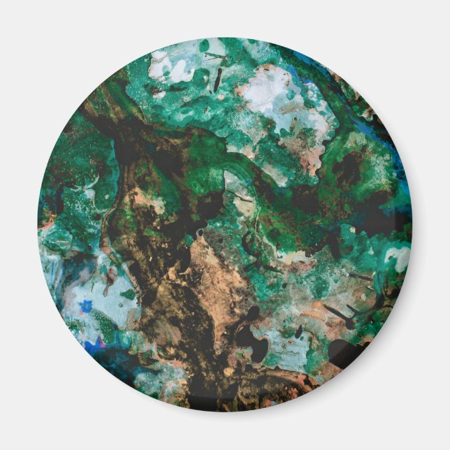 Aimant Moss Agate Green Crystal Geode Abstract (Devant)